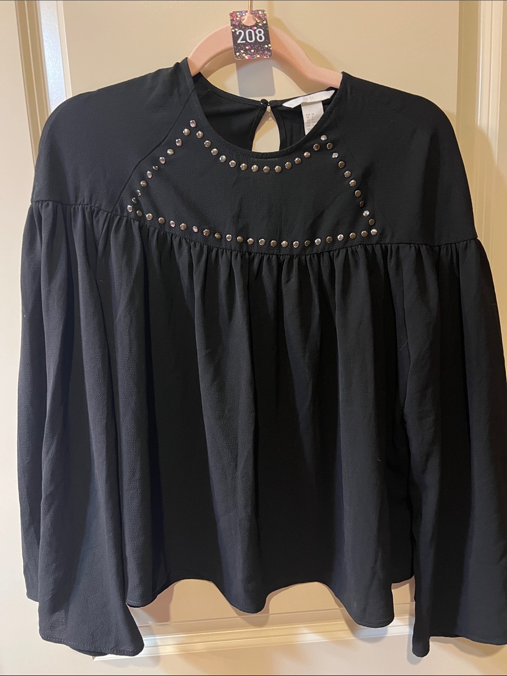 H&M Black Studded Crop Top H208